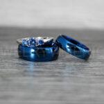 Blue Couple Rings, Blue Wedding Bands, Blue Wedding Rings, Couple Rings, Couple Jewelry, His and Her Rings, Matching Rings Couple Wedding Ring Couple Jewelry