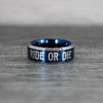 Ride or Die Rings, Ride or Die, Ride or Die Wedding Rings, Ride or Die Wedding Bands, Blue Wedding Rings, Blue Wedding Bands, Biker Rings - Image 4