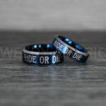 Ride or Die Rings, Ride or Die, Ride or Die Wedding Rings, Ride or Die Wedding Bands, Blue Wedding Rings, Blue Wedding Bands, Biker Rings - Image 3