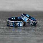 Ride or Die Rings, Ride or Die, Ride or Die Wedding Rings, Ride or Die Wedding Bands, Blue Wedding Rings, Blue Wedding Bands, Biker Rings - Image 3
