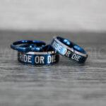 Ride or Die Rings, Ride or Die, Ride or Die Wedding Rings, Ride or Die Wedding Bands, Blue Wedding Rings, Blue Wedding Bands, Biker Rings