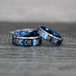 Ride or Die Rings, Ride or Die, Ride or Die Wedding Rings, Ride or Die Wedding Bands, Blue Wedding Rings, Blue Wedding Bands, Biker Rings