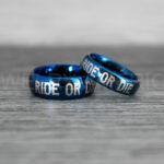 Ride or Die Rings, Ride or Die, Ride or Die Wedding Rings, Ride or Die Wedding Bands, Blue Wedding Rings, Blue Wedding Bands, Biker Rings - Image 2