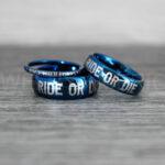 Ride or Die Rings, Ride or Die, Ride or Die Wedding Rings, Ride or Die Wedding Bands, Blue Wedding Rings, Blue Wedding Bands, Biker Rings