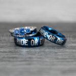 Ride or Die Rings, Ride or Die, Ride or Die Wedding Rings, Ride or Die Wedding Bands, Blue Wedding Rings, Blue Wedding Bands, Biker Rings