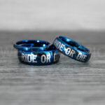 Ride or Die Rings, Ride or Die, Ride or Die Wedding Rings, Ride or Die Wedding Bands, Blue Wedding Rings, Blue Wedding Bands, Biker Rings