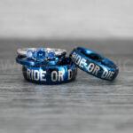 Ride or Die Rings, Ride or Die, Ride or Die Wedding Rings, Ride or Die Wedding Bands, Blue Wedding Rings, Blue Wedding Bands, Biker Rings