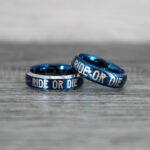 Ride or Die Rings, Ride or Die, Ride or Die Wedding Rings, Ride or Die Wedding Bands, Blue Wedding Rings, Blue Wedding Bands, Biker Rings - Image 4