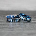 Ride or Die Rings, Ride or Die, Ride or Die Wedding Rings, Ride or Die Wedding Bands, Blue Wedding Rings, Blue Wedding Bands, Biker Rings