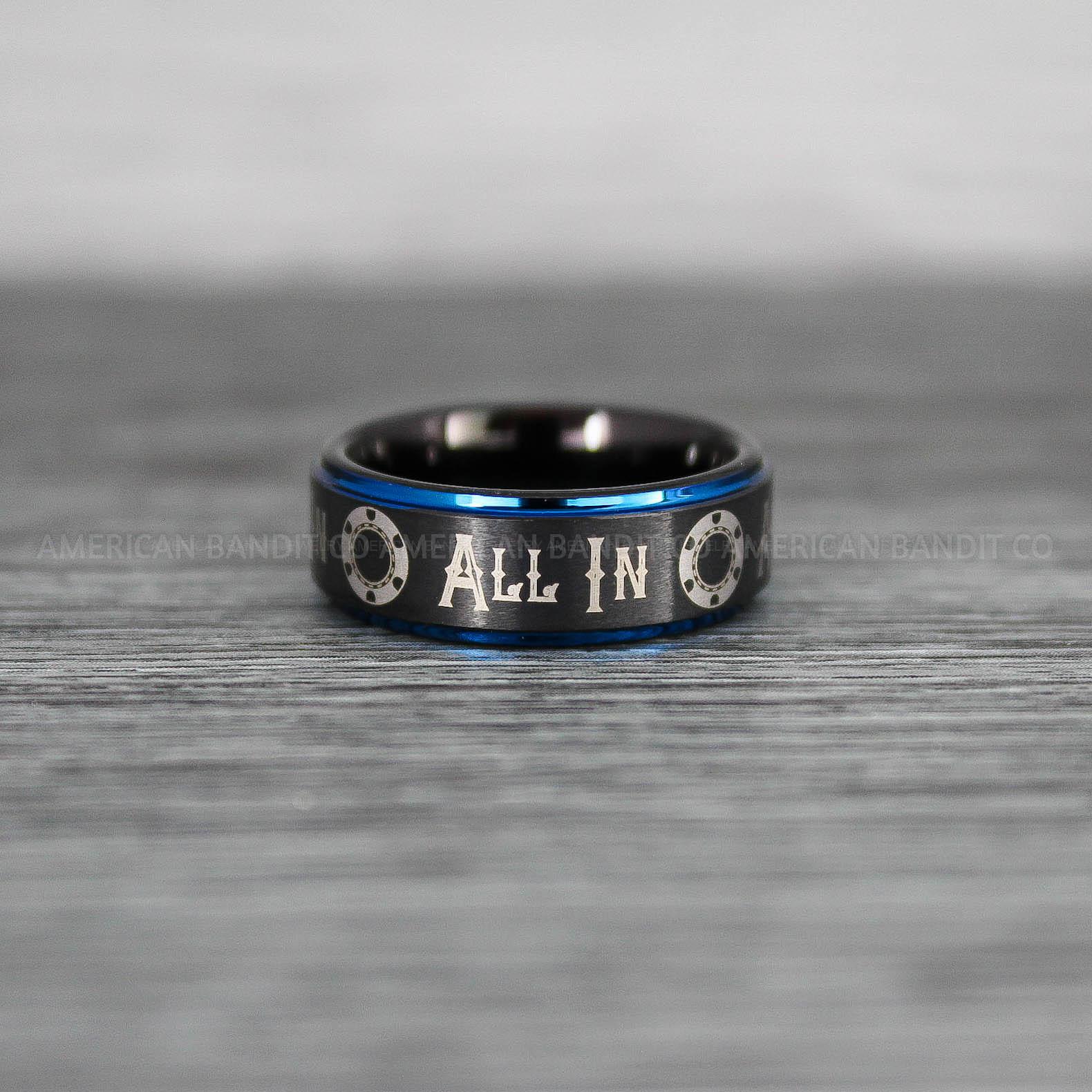 IMG_8553 All In Ring, Ace of Spades Ring, Poker Ring, Blackjack Ring, Poker Jewelry, Spade Ring, Spade Wedding Band - Image 1