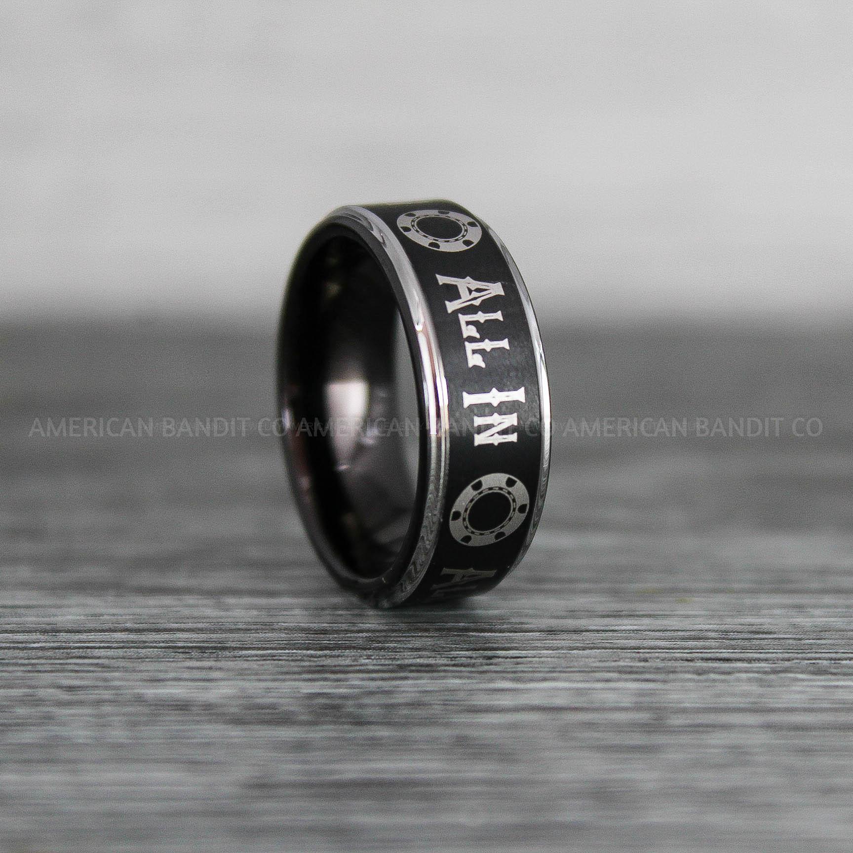 IMG_8556 All In Ring, Ace of Spades Ring, Poker Ring, Blackjack Ring, Poker Jewelry, Spade Ring, Spade Wedding Band - Image 1