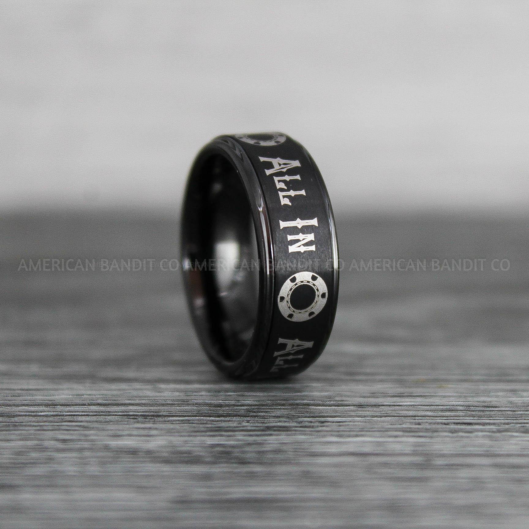 IMG_8557 All In Ring, Ace of Spades Ring, Poker Ring, Blackjack Ring, Poker Jewelry, Spade Ring, Spade Wedding Band - Image 1