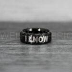 I Love You I Know Rings, Aurebesh Rings, Black Wedding Bands, Aurebesh Wedding Bands, Aurebesh Wedding Rings, Aurebesh Jewelry - Image 2