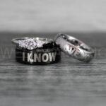 I Love You I Know Rings, Aurebesh Rings, Black Wedding Bands, Aurebesh Wedding Bands, Aurebesh Wedding Rings, Aurebesh Jewelry