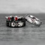 I Love You I Know Rings, Aurebesh Rings, Black Wedding Bands, Aurebesh Wedding Bands, Aurebesh Wedding Rings, Aurebesh Jewelry