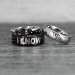 I Love You I Know Rings, Aurebesh Rings, Black Wedding Bands, Aurebesh Wedding Bands, Aurebesh Wedding Rings, Aurebesh Jewelry