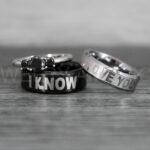 I Love You I Know Rings, Aurebesh Rings, Black Wedding Bands, Aurebesh Wedding Bands, Aurebesh Wedding Rings, Aurebesh Jewelry