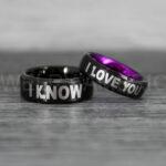 I Love You I Know Rings, Aurebesh Rings, Black Wedding Bands, Aurebesh Wedding Bands, Aurebesh Wedding Rings, Aurebesh Jewelry
