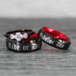 Ride or Die Rings, Ride or Die, Ride or Die Wedding Rings, Ride or Die Wedding Bands, Black Wedding Rings, Black Wedding Bands, Biker Rings