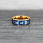 Ride or Die Rings, Ride or Die, Ride or Die Wedding Rings, Ride or Die Wedding Bands, Rose Gold Wedding Rings, Blue Wedding Bands, Biker Rings
