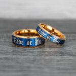 Ride or Die Rings, Ride or Die, Ride or Die Wedding Rings, Ride or Die Wedding Bands, Rose Gold Wedding Rings, Blue Wedding Bands, Biker Rings - Image 3