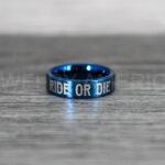 Ride or Die Rings, Ride or Die, Ride or Die Wedding Rings, Ride or Die Wedding Bands, Blue Wedding Rings, Blue Wedding Bands, Biker Rings