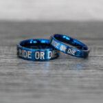 Ride or Die Rings, Ride or Die, Ride or Die Wedding Rings, Ride or Die Wedding Bands, Blue Wedding Rings, Blue Wedding Bands, Biker Rings - Image 2