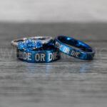 Ride or Die Rings, Ride or Die, Ride or Die Wedding Rings, Ride or Die Wedding Bands, Blue Wedding Rings, Blue Wedding Bands, Biker Rings