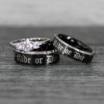 Ride or Die Rings, Ride or Die, Ride or Die Wedding Rings, Ride or Die Wedding Bands, Black Wedding Rings, Black Wedding Bands, Biker Rings
