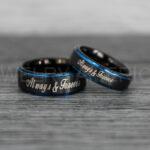 Always and Forever Rings, Couple Rings, Couple Wedding Bands, Matching Couple Rings, Couple Jewelry, Black Wedding Rings - Image 2