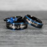 Always and Forever Rings, Couple Rings, Couple Wedding Bands, Matching Couple Rings, Couple Jewelry, Black Wedding Rings