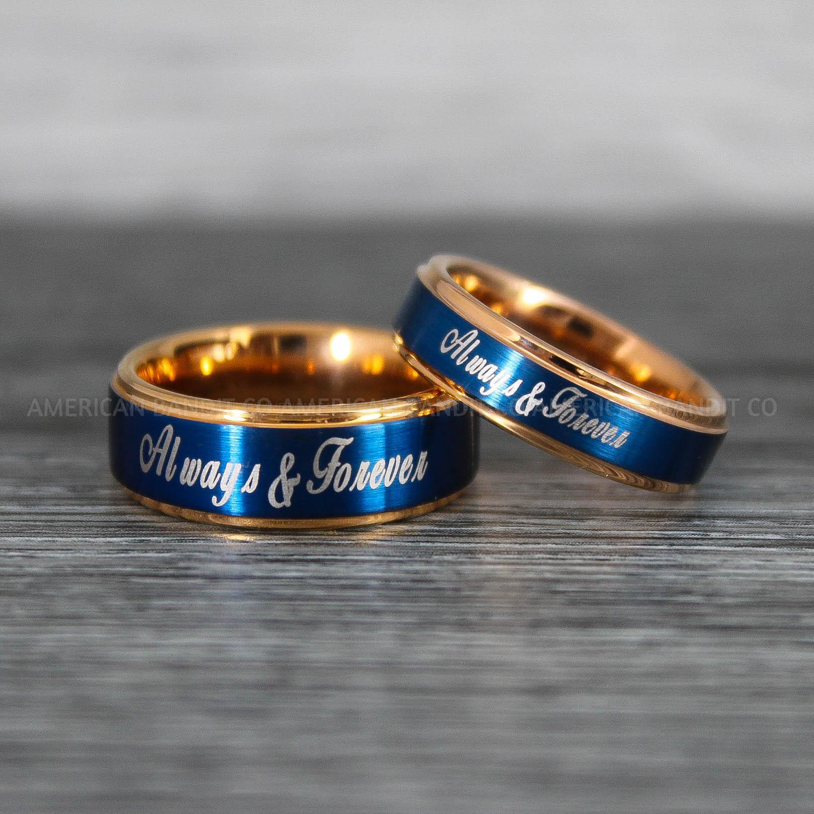 IMG_8619 Always and Forever Rings, Couple Rings, Couple Wedding Bands, Matching Couple Rings, Couple Jewelry, Rose Gold Wedding Rings - Image 1