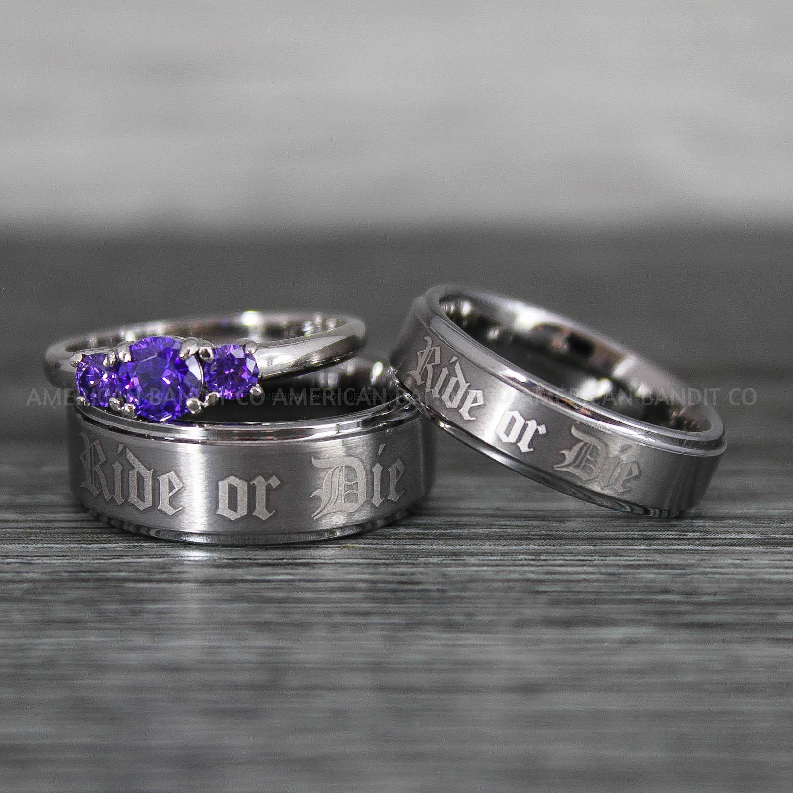 IMG_8626 Ride or Die Rings, Ride or Die, Ride or Die Wedding Rings, Ride or Die Wedding Bands, Silver Wedding Rings, Silver Wedding Bands, Biker Rings - Image 1