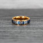Ride or Die Rings, Ride or Die, Ride or Die Wedding Rings, Ride or Die Wedding Bands, Rose Gold Wedding Rings, Blue Wedding Bands, Biker Rings