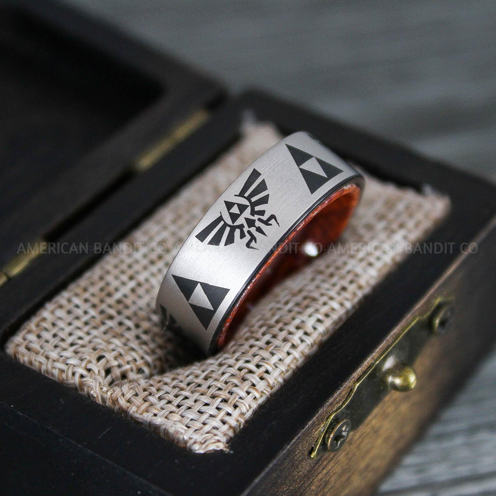 IMG_8635 Zelda Rings, Zelda Wedding Rings, Gamer Rings, Gamer Jewelry, Zelda Wedding Bands, Gamer Wedding Rings, Black Wedding Ring - Image 1