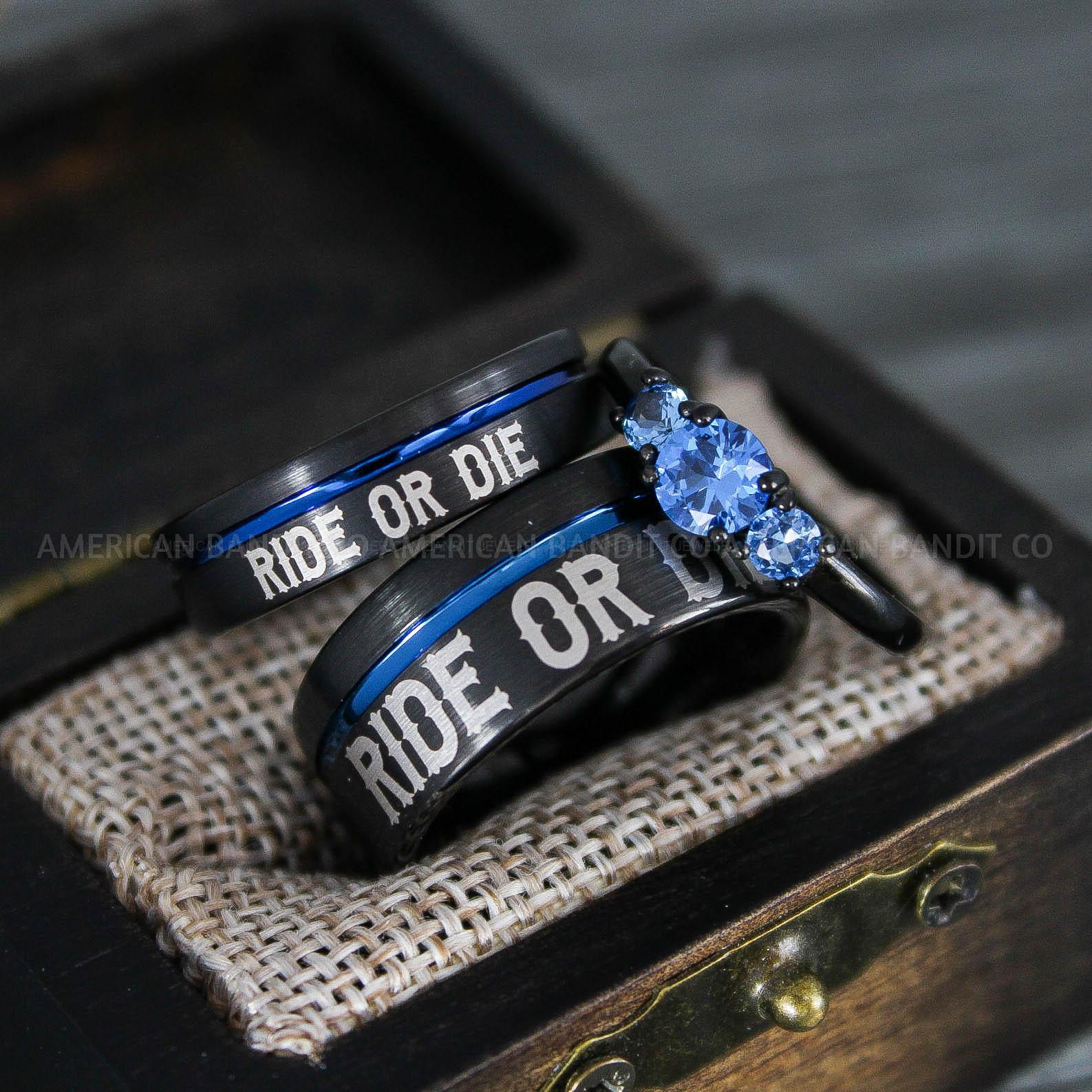 IMG_8639 Ride or Die Rings, Ride or Die, Ride or Die Wedding Rings, Ride or Die Wedding Bands, Black Wedding Rings, Black Wedding Bands, Biker Rings - Image 1