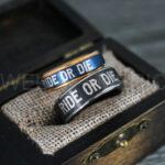 Ride or Die Rings, Ride or Die, Ride or Die Wedding Rings, Ride or Die Wedding Bands, Black Wedding Rings, Black Wedding Bands, Biker Rings