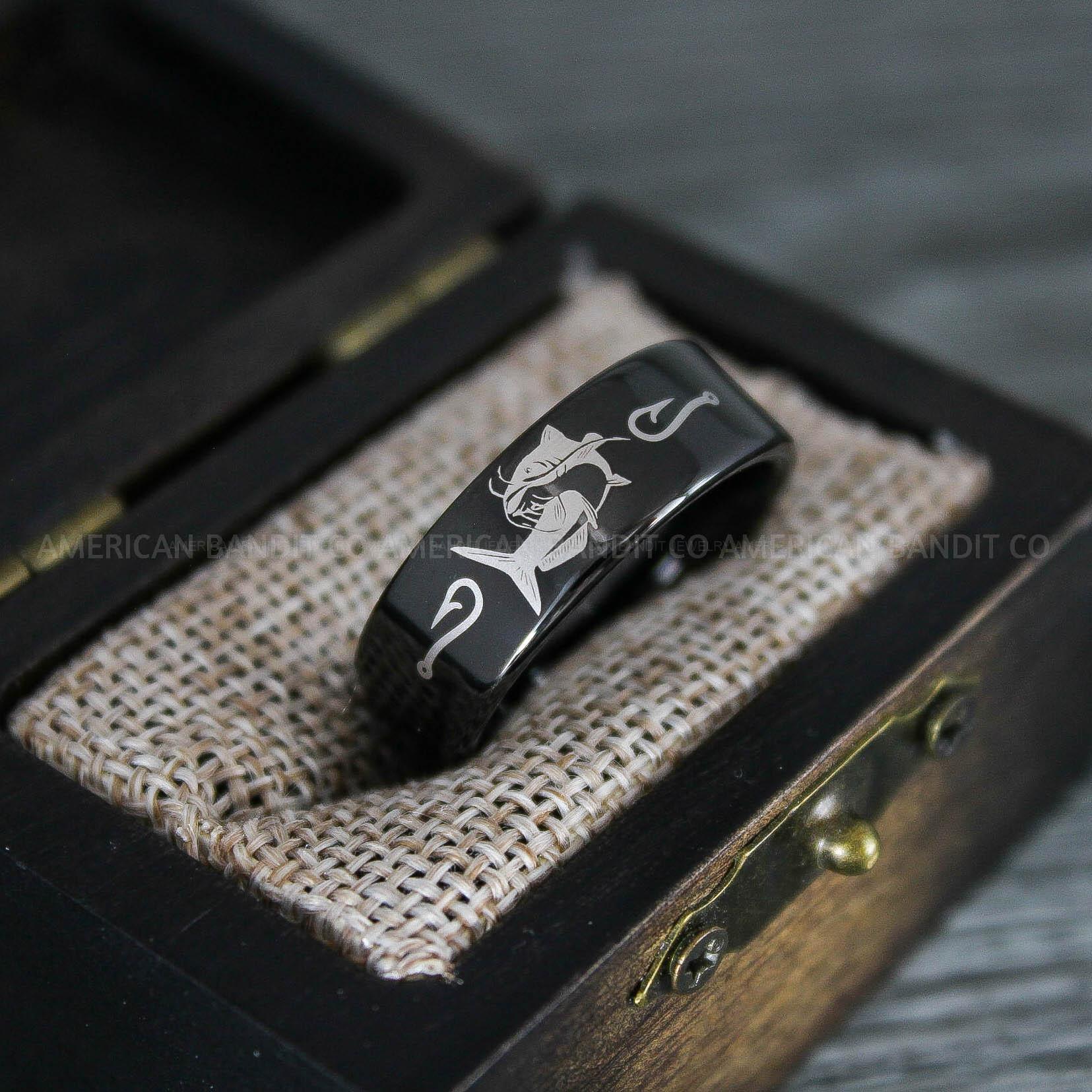 IMG_8660 Catfish Ring, Catfish Jewelry, Fishing Ring, Fisherman Ring, Catfish Wedding Ring, Hunting Ring, Fish Hooks Ring - Image 1