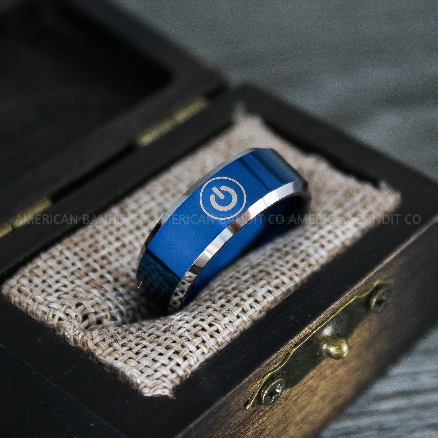 IMG_8661 Circuit Board Ring, Power Button Ring, Circuit Board Wedding Band, Gamer Ring, Gamer Wedding Band - Image 1