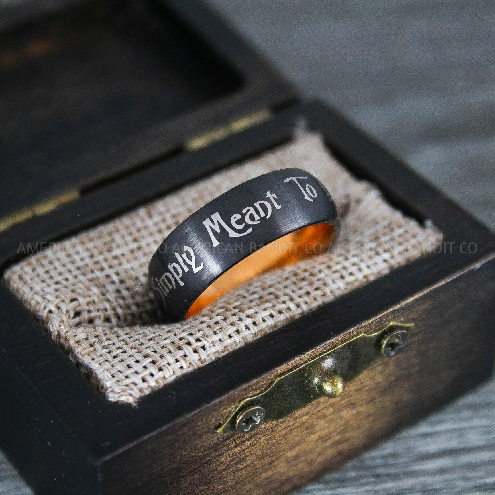 IMG_8667 Simply Meant To Be Ring, Black Wedding Band, Black Wedding Ring, Jack and Sally Ring, Jack and Sally Wedding Rings - Image 1