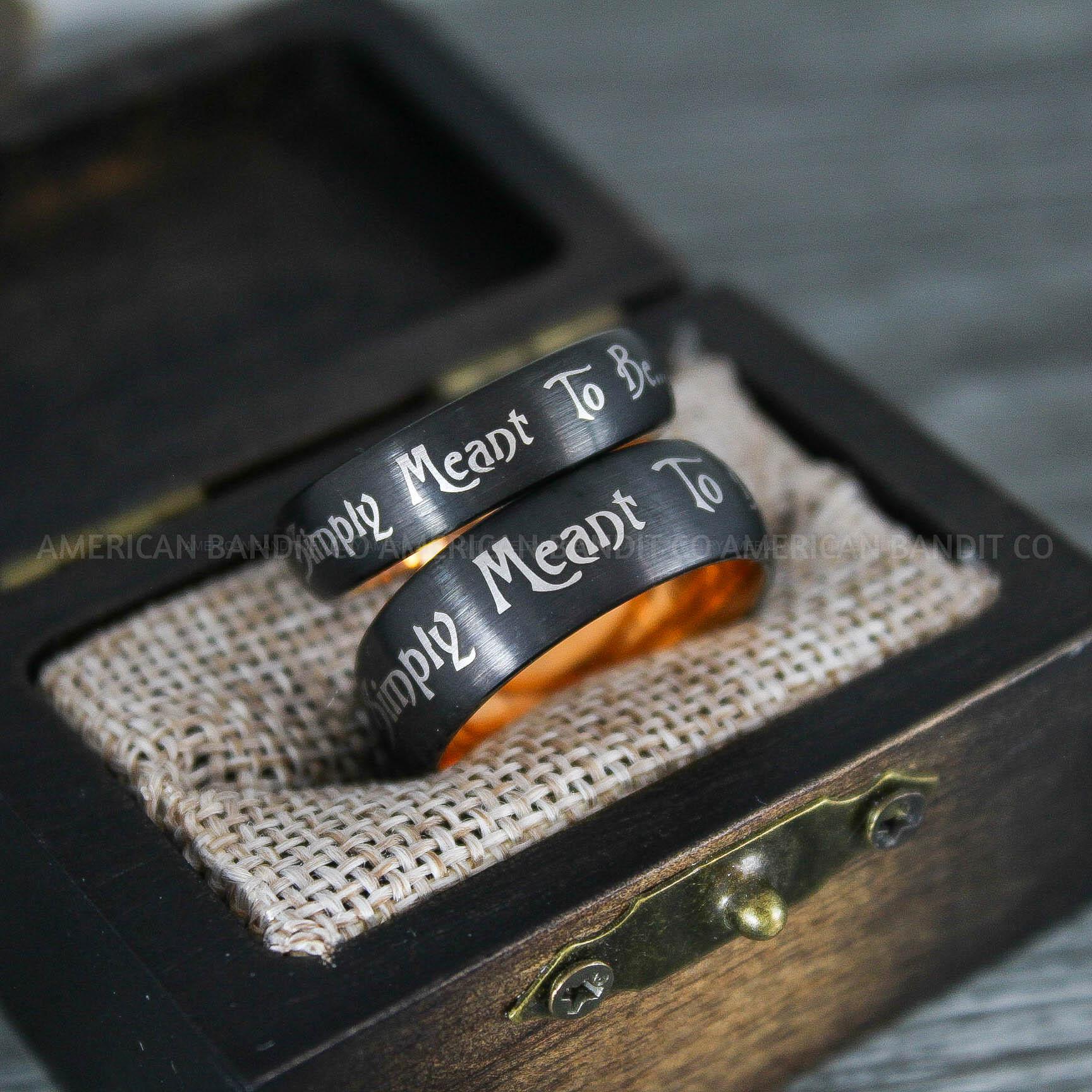 IMG_8668 Simply Meant To Be Rings, Black Wedding Bands, Black Wedding Rings, Jack and Sally Rings, Jack and Sally Wedding Rings - Image 1