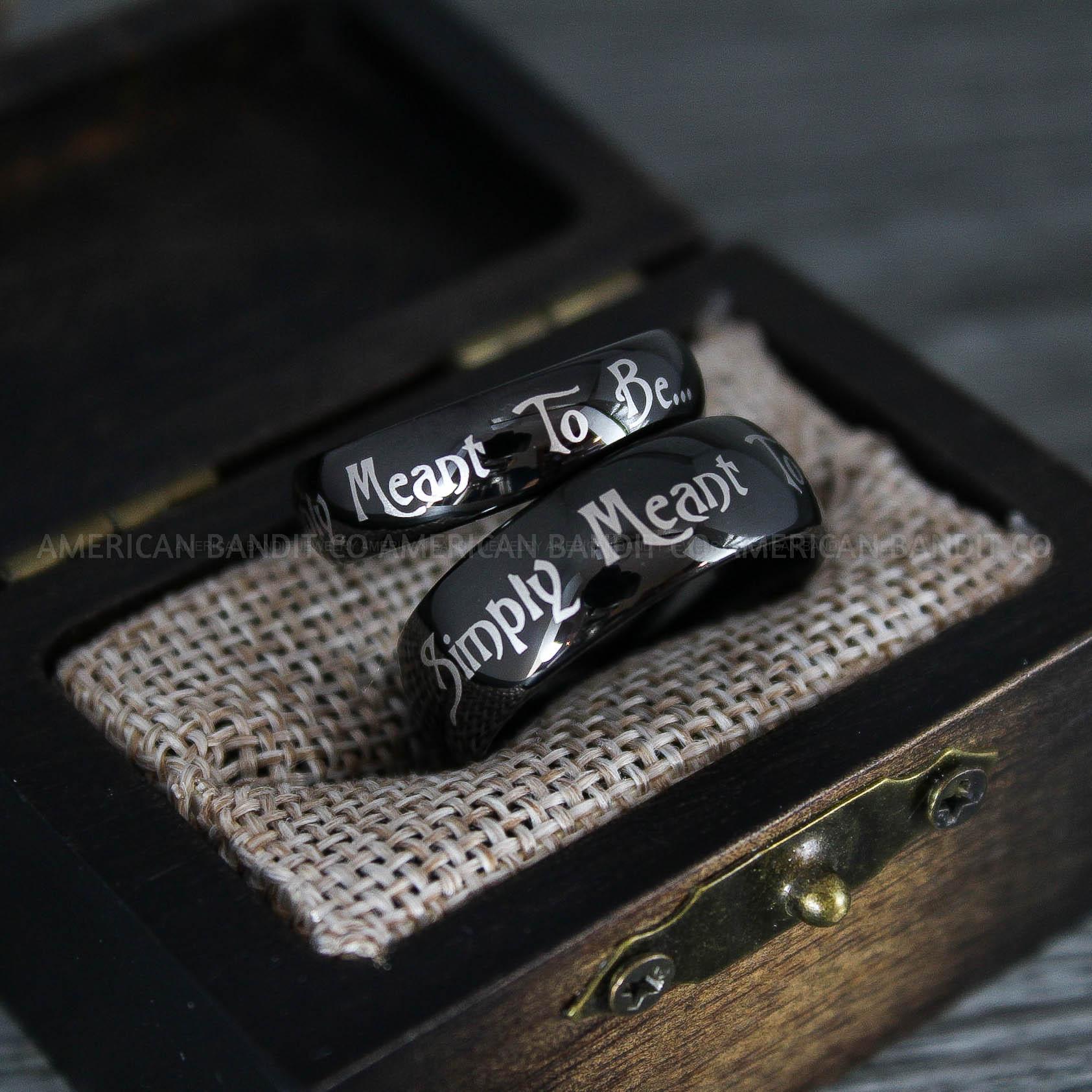 IMG_8671 Simply Meant To Be Rings, Black Wedding Bands, Black Wedding Rings, Jack and Sally Rings, Jack and Sally Wedding Rings - Image 1