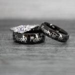 Simply Meant To Be Rings, Black Wedding Bands, Black Wedding Rings, Jack and Sally Rings, Jack and Sally Wedding Rings