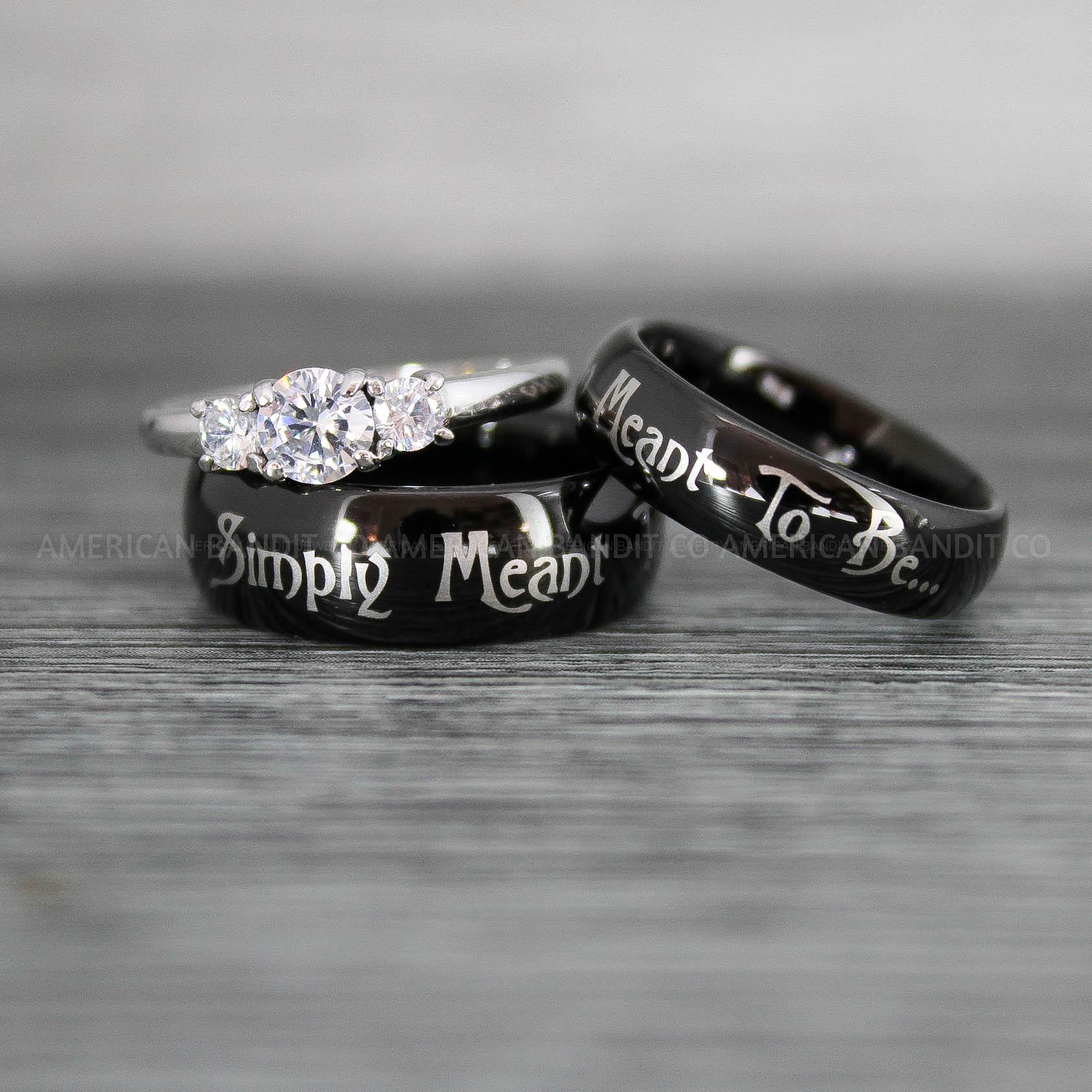 IMG_8676 Simply Meant To Be Rings, Black Wedding Bands, Black Wedding Rings, Jack and Sally Rings, Jack and Sally Wedding Rings - Image 1