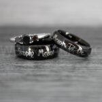 Simply Meant To Be Rings, Black Wedding Bands, Black Wedding Rings, Jack and Sally Rings, Jack and Sally Wedding Rings