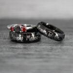 Simply Meant To Be Rings, Black Wedding Bands, Black Wedding Rings, Jack and Sally Rings, Jack and Sally Wedding Rings