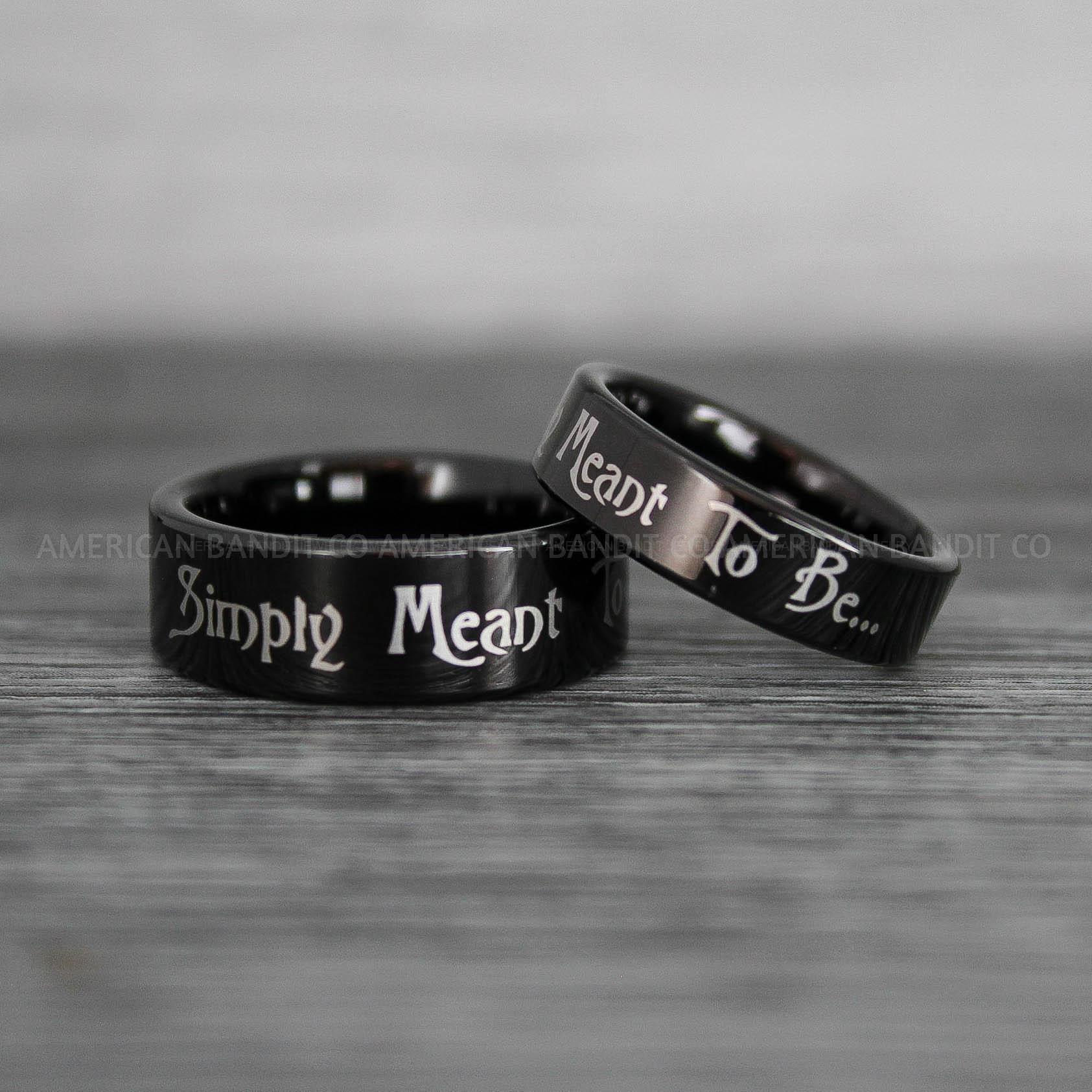 IMG_8682 Simply Meant To Be Rings, Black Wedding Bands, Black Wedding Rings, Jack and Sally Rings, Jack and Sally Wedding Rings - Image 1