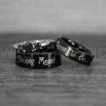 Simply Meant To Be Rings, Black Wedding Bands, Black Wedding Rings, Jack and Sally Rings, Jack and Sally Wedding Rings