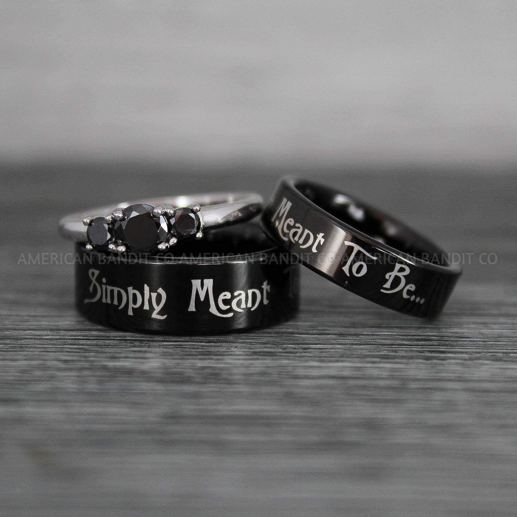 IMG_8685 Simply Meant To Be Rings, Black Wedding Bands, Black Wedding Rings, Jack and Sally Rings, Jack and Sally Wedding Rings - Image 1