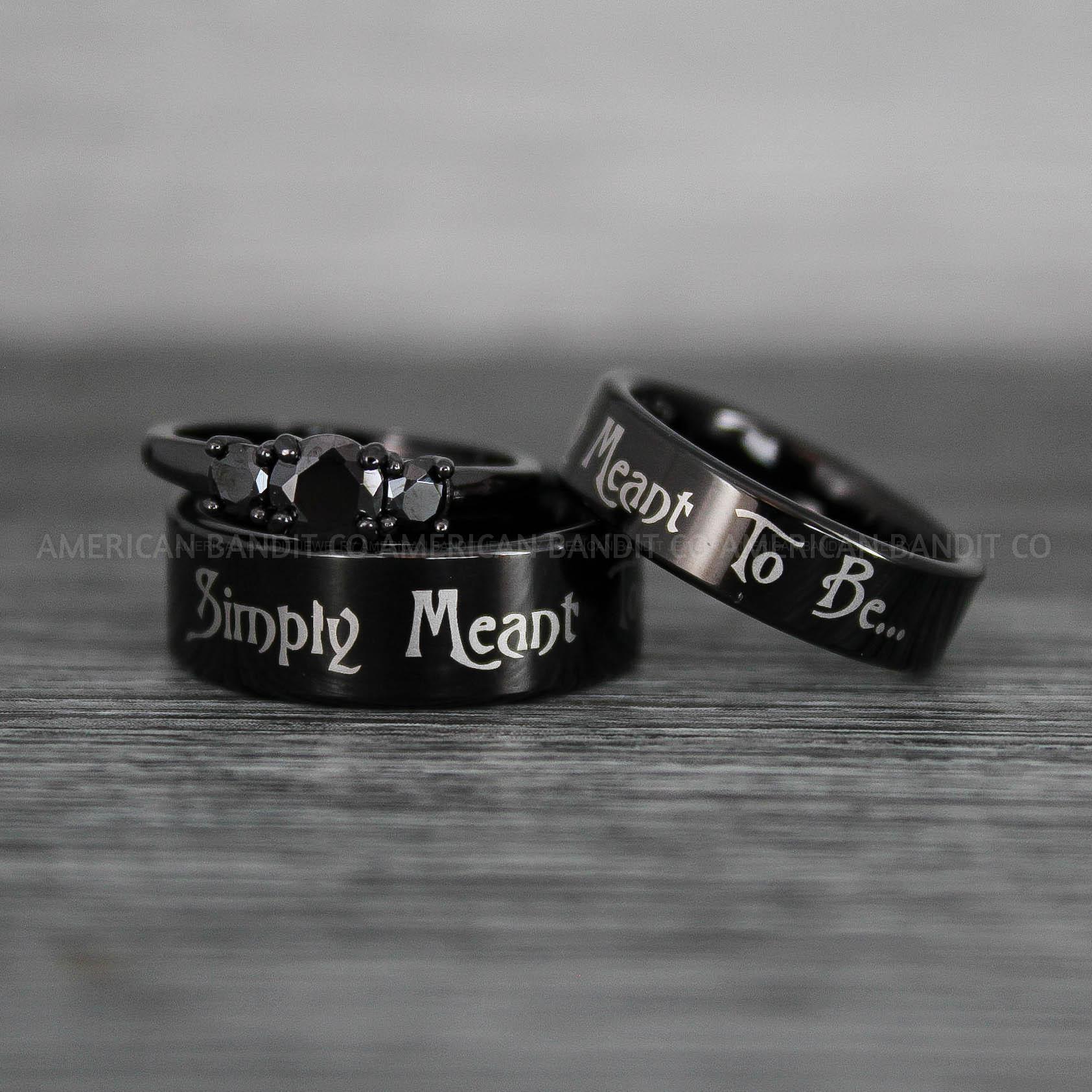 IMG_8686 Simply Meant To Be Rings, Black Wedding Bands, Black Wedding Rings, Jack and Sally Rings, Jack and Sally Wedding Rings - Image 1